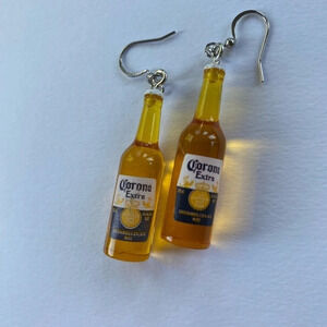 Mini Bottles of Corona Beer Plastic  Earrings